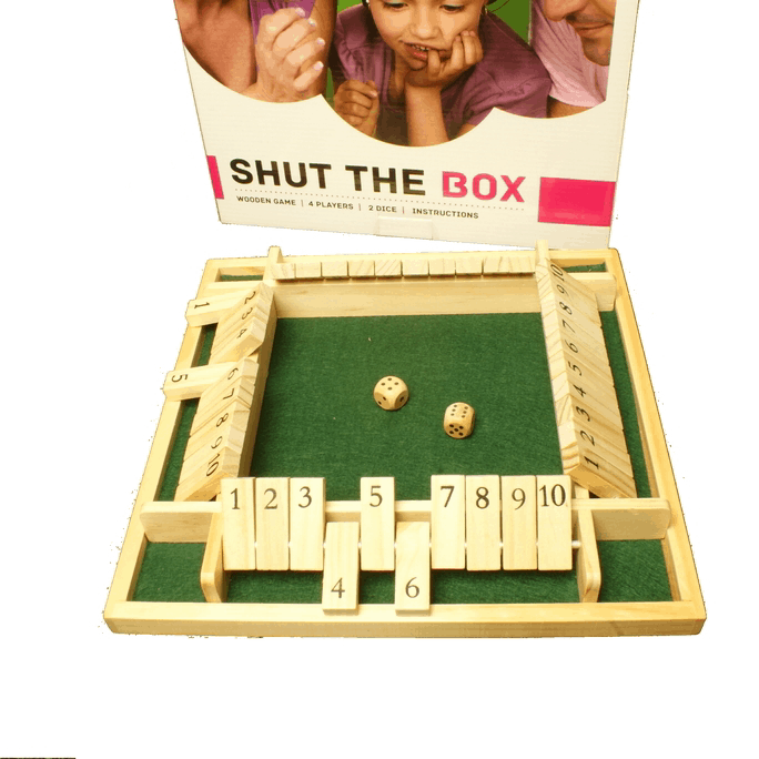 Dubbelzinnig geboorte religie Shut the Box Dobbelspel 4 personen 29x29x4cm - Dobbelstenenshop