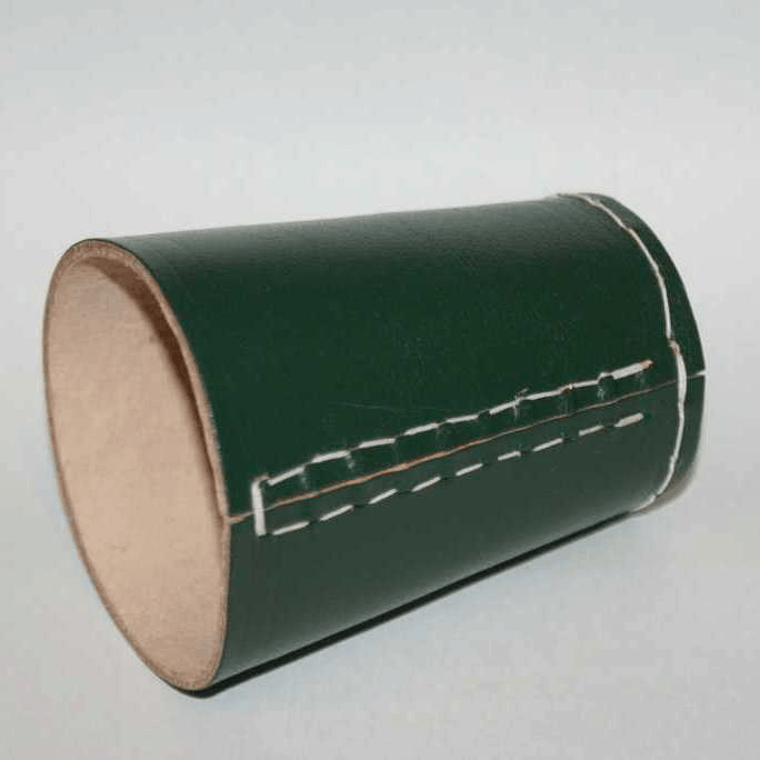 Lederen Dobbelbeker | Groen 9cm - Dobbelstenenshop